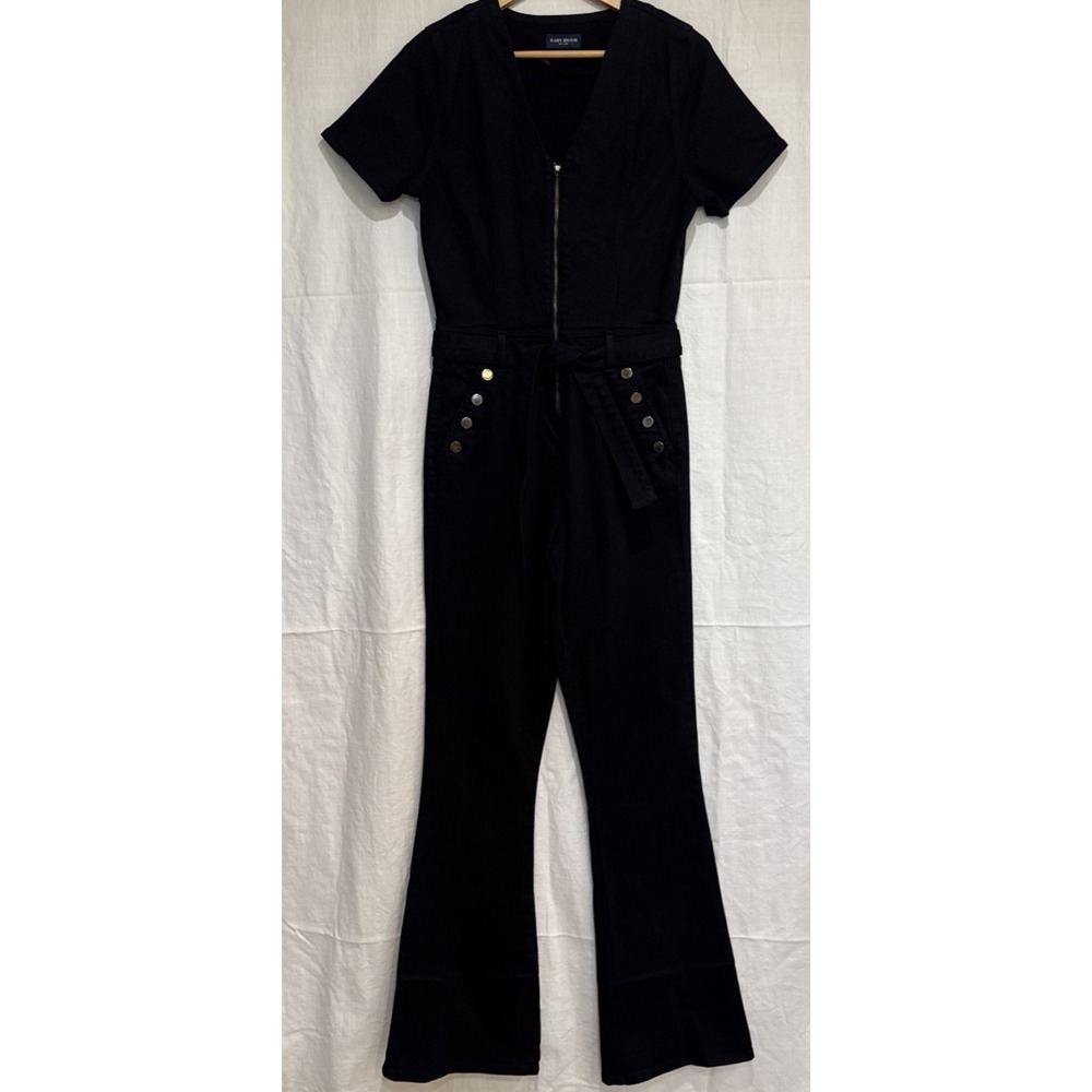 Ramy Brook Women's Black Denim Jumpsuit Helena SZ 27 Western Preppy Rodeo Chic